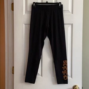 adidas Black Lin Logo Tights Size Small NEW